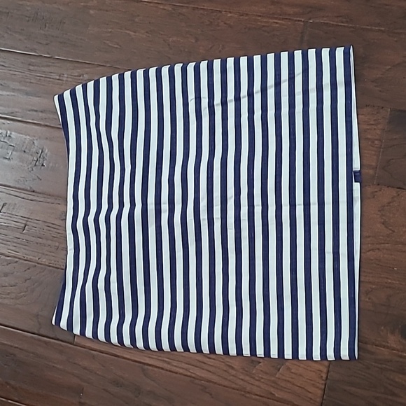 Talbots Navy & White Striped Pencil Skirt With Hidden Back Zipper size 14 PETITE - Picture 1 of 7